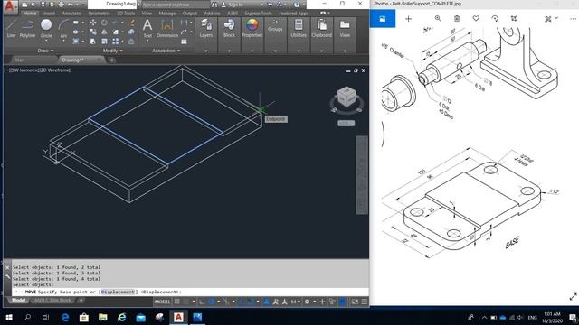 AutoCAD Assembly Belt Roller Support part 1 смотреть онлайн
