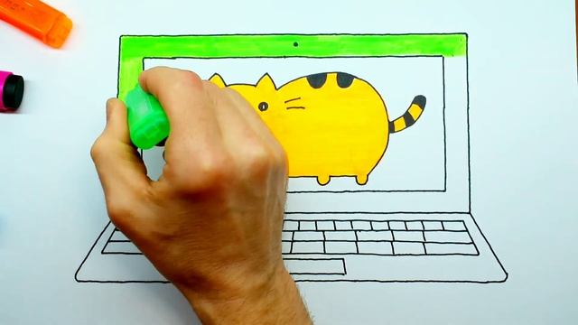How to draw computer | Bolalar uchun kopyuter rasmini chizish | рисуем компьютер для детей сами смотреть онлайн