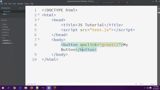 JavaScript Tutorial - 28 - OnClick Event | Hindi смотреть онлайн