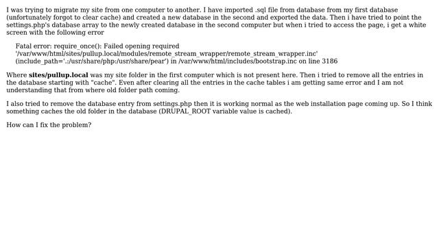 Drupal: How to fix the fatal error due to cached data while migrating? смотреть онлайн