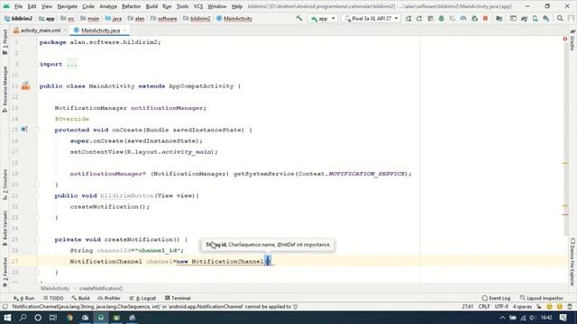 Notification (Bildirim) - Android Studio/JAVA смотреть онлайн