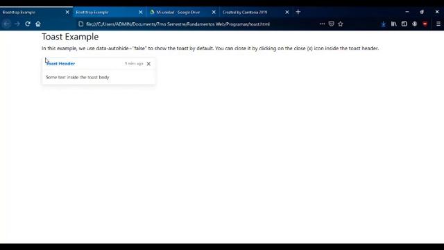 Toasts Bootstrap смотреть онлайн