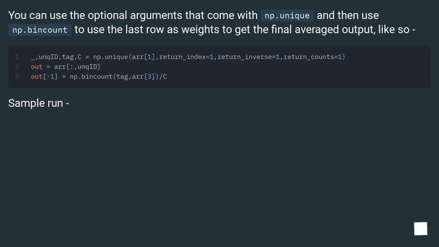Delete columns based on repeat value in one row in numpy array смотреть онлайн