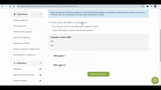 Как прописать DNS в личном кабинете HostFly.by смотреть онлайн