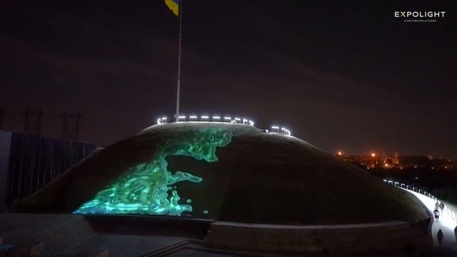 Laser projection show on Khortytsya Island, Zaporizhzhia | Expolight смотреть онлайн