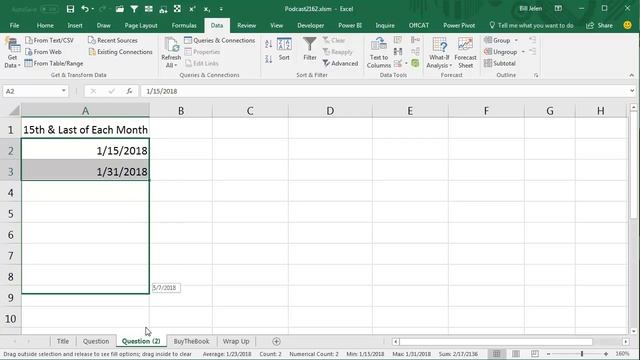 Excel Date Delight: Fill 1st & 15th - Episode 2162 смотреть онлайн