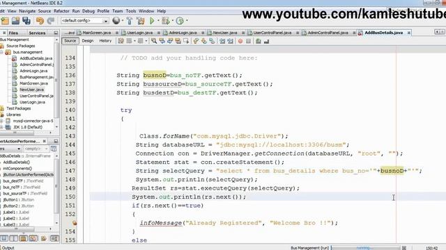 13 - Swing GUI and Inserting Data for Bus Booking -Swing Project Tutorial смотреть онлайн