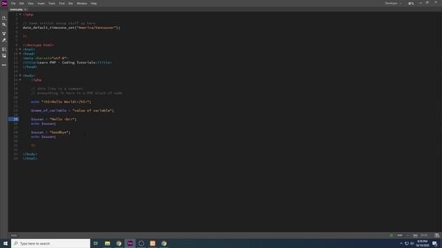 Learn PHP (Part 3) - What is a variable? - Coding tutorial смотреть онлайн