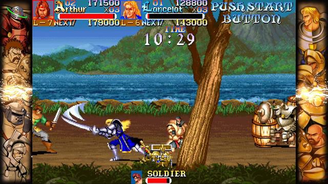 CAPCOM BEAT 'EM UP BUNDLE (PS4) Knights of the Round Co-Op gameplay смотреть онлайн