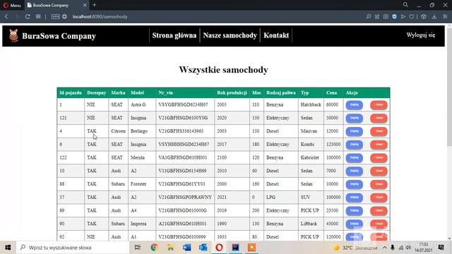 Salon samochodowy - Java, SQL, HTML, CSS смотреть онлайн