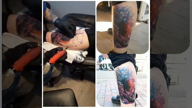 Starting a galaxy tattoo by Me. смотреть онлайн