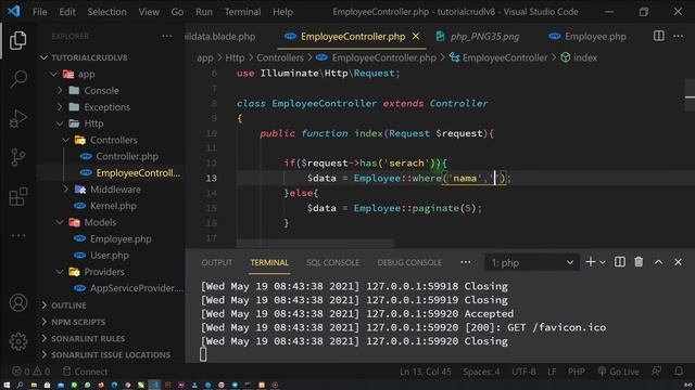 CRUD LARAVEL 8 -PART 10- SEARCH DATA смотреть онлайн