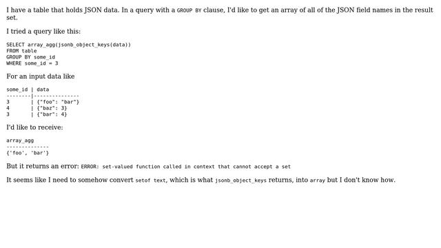 Databases: aggregating json fields смотреть онлайн