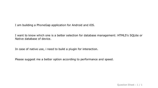 iOS : HTML5 SQLite vs Native Database in case of PhoneGap смотреть онлайн