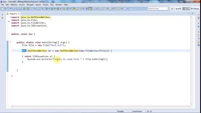 Learn Java Tutorial for Beginners, Part 41 Writing Text Files смотреть онлайн
