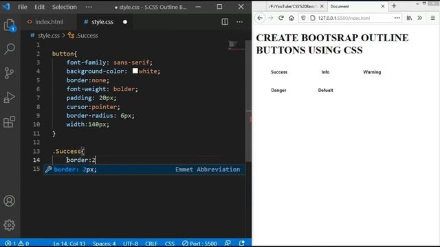 Create Bootstrap Outline Buttons Using CSS only смотреть онлайн