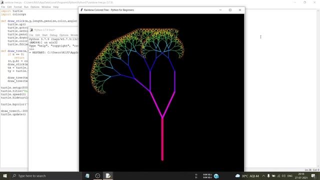 Rainbow Tree design using python programming.(With Source Code).. #python смотреть онлайн