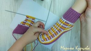 ТАПОЧКИ-НОСКИ на 2 спицах. Домашние следки.