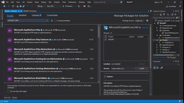Create a new Web API project using ASP.NET Core смотреть онлайн