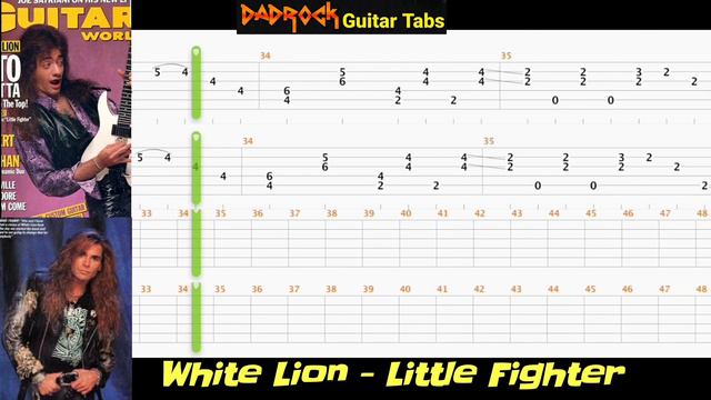 Little Fighter - White Lion - Guitar TABS Lesson смотреть онлайн