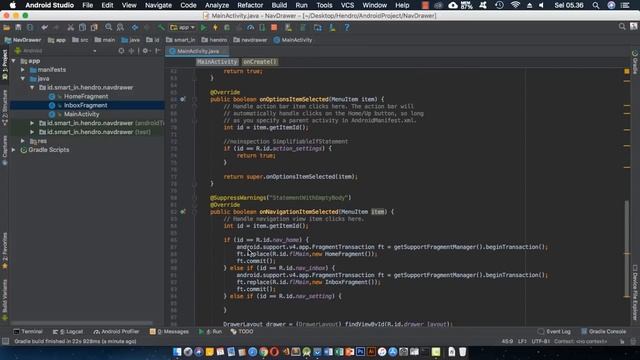 Navigation Drawer with Fragment & Activity in Android Studio смотреть онлайн