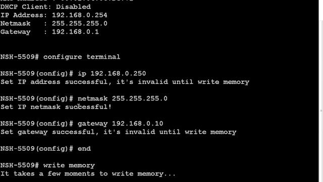 Volktek NSH-5509 Assigning a switch ip address смотреть онлайн