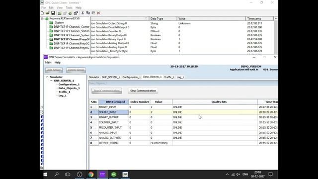 DNP3 Protocol Server Outstation RTU Simulator with Kepware OPC смотреть онлайн