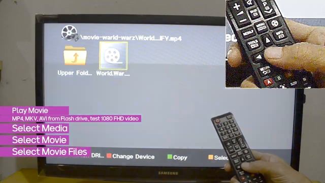 How to Connect USB flash drive to TV and watch movie subtitle music photo смотреть онлайн