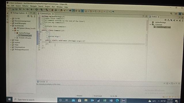 How to make comments on a java program - Explained with examples. смотреть онлайн
