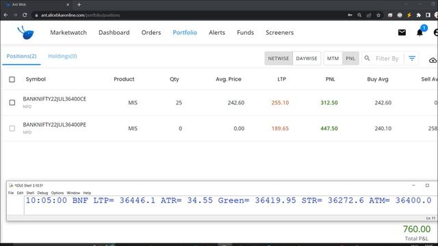 Live INTRADAY 27JUL22 BankNifty Option Renko Chart+Supertrend in Python смотреть онлайн