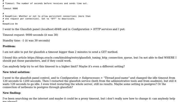 Windows server 2008/glassfish/postgres proxy timeout HTTP idle after 120 seconds смотреть онлайн