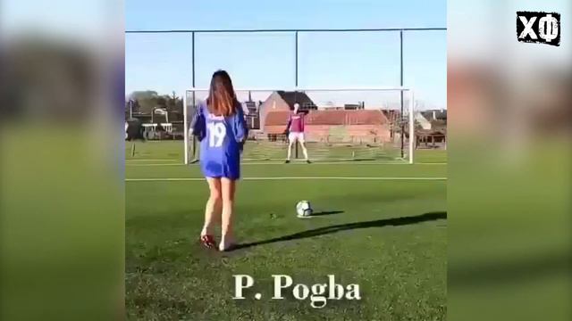 Красивая фанатка в образе Месси, Роналду и других звёзд! смотреть онлайн