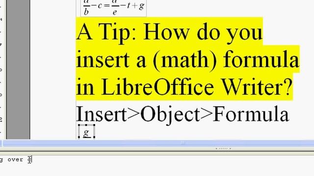 A Tip: How do you insert a (math) formula in LibreOffice Writer? смотреть онлайн