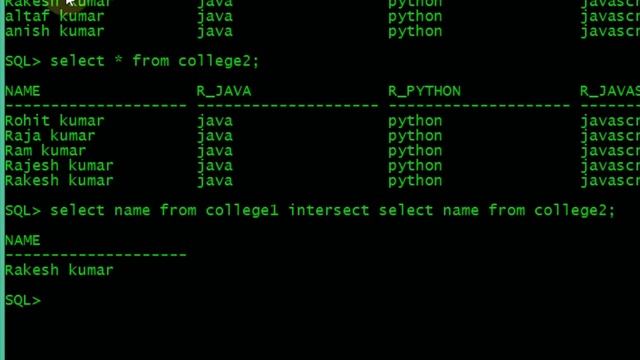 SQL tutorial 65 | Intersect operation (operator) in Oracle (SQL) |set operator | SQL (hindi) смотреть онлайн