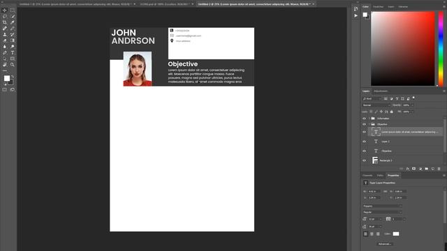 How to create CV/Resume in Adobe Photoshop | Photoshop tutorial | | Al-Haseeb Graphics | смотреть онлайн