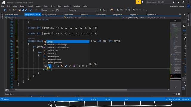Knight Tour Problem Backtracking (Data Structures and Algorithms #8)(Recursion #5)(Backtracking #4) смотреть онлайн