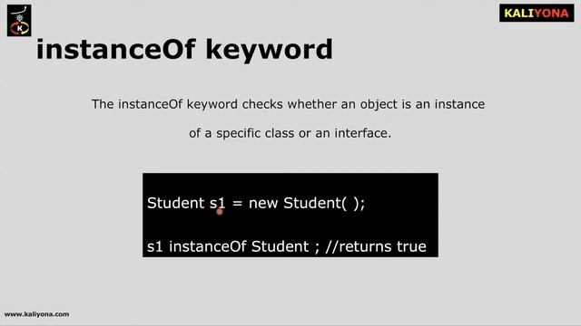 What is the use of instanceOf keyword | Java Interview Questions Series | Kaliyona | In Kannada смотреть онлайн