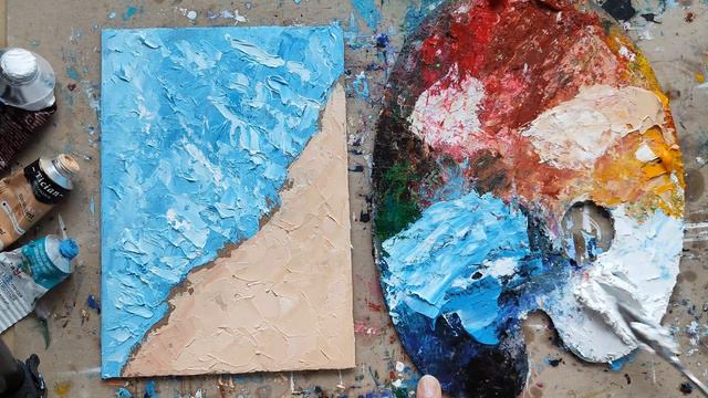 МОРЕ просто для начинающих мастихином ИМПАСТО смотреть онлайн