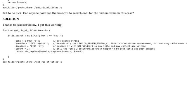 Wordpress: Search ONLY by meta key / meta values смотреть онлайн