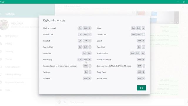 WhatsApp WEB SHORT CUT KEYS FOR PC