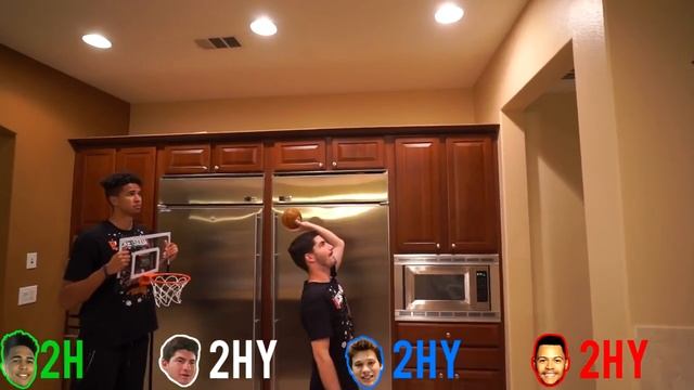 *CRAZY* INDOOR 2HYPE MINI HOOP BASKETBALL TRICKSHOTS!! смотреть онлайн