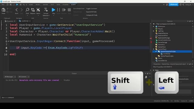 How to make a SHIFT to SPRINT script - Roblox Studio смотреть онлайн