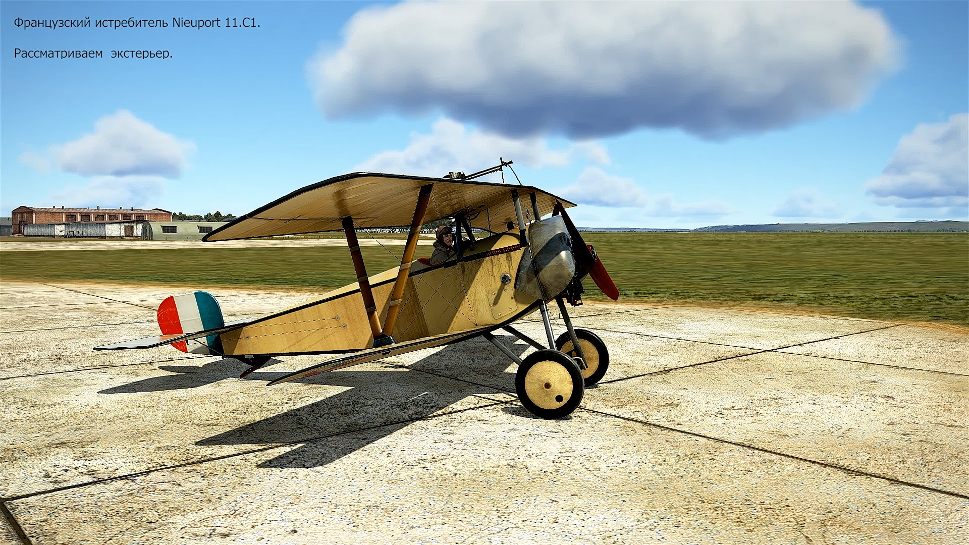 Nieuport 11.C1. Истребитель (Франция). Рассматриваем экстерьер. Часть-1. Симулятор Flying Circuslll.
