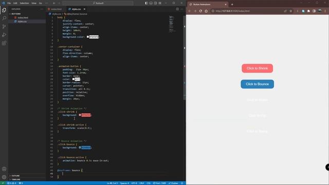 HTML AND CSS INTERACTIVITY: CREATE CLICK TO SHRINK, BOUNCE, SHAKE, FLIP, & SWING BUTTON ANIMATION смотреть онлайн