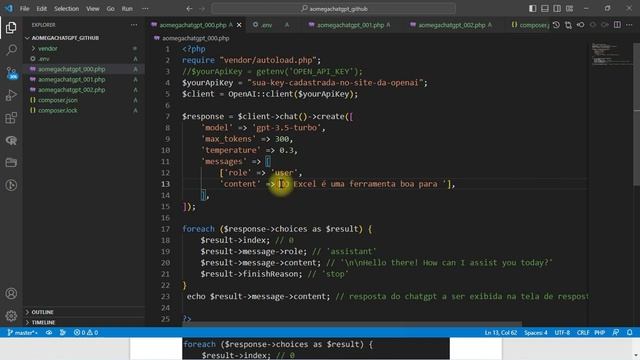 AomegaChatGPT, projeto de integração de openai api em aplicação PHP смотреть онлайн