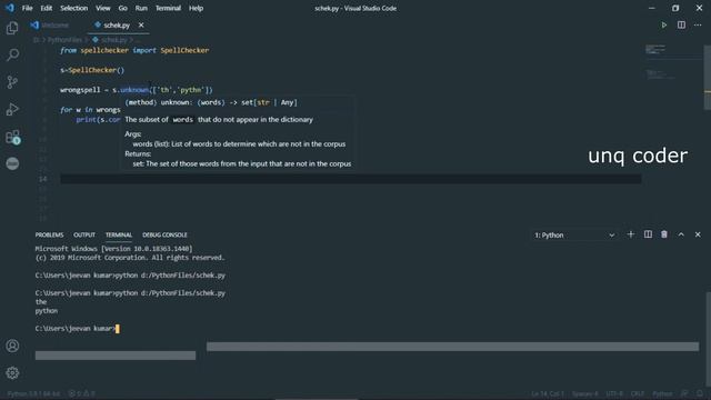 How to make spellchecker using python | TELUGU | UNQCODER смотреть онлайн