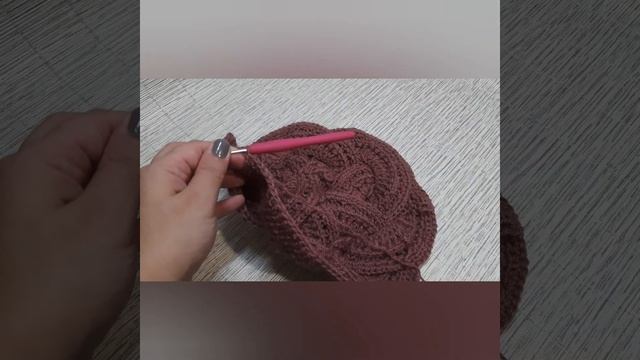 Берет крючком.теплый,оригинальный.Имитация фриформ❤ смотреть онлайн