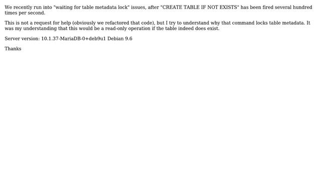 Databases: Why does "CREATE TABLE IF NOT EXISTS" lock a table? (2 Solutions!!) смотреть онлайн