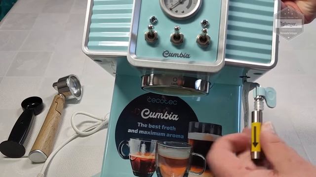 Cecotec Power Espresso 20 Tradizionale Light Blue - Machine à Café Expresso 20 Bars & Thermoblock