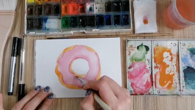 Как нарисовать Пончик Донатс быстро смотреть онлайн